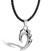 SERASAR Men's Premium Leather Necklace, Stainless Steel Pendant, Secure Clasp,