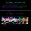 AULA F2088 Typewriter Style Mechanical Gaming Keyboard Blue Switches,Rainbow LED