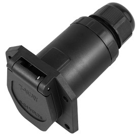 Oyviny RV 7 Pin Trailer Plug with IP68 Waterproof Seal, Detachable Vehicle Side 7 Way Trailer Socket Replacement Heavy Duty PA66 Flame Retardant RV Blade 7 Way Round Connector