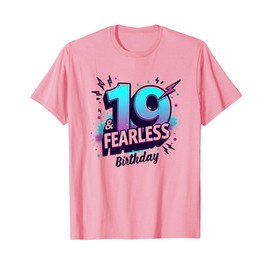 19 & Fearless Birthday Gift - Empowering Celebration T-Shirt, Men, Pink