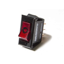Sierra International RK19630 Narrow Body On-Off SPST Rocker Switch with Blade Terminals Fits 0.550" x 1.125" Stud Terminal