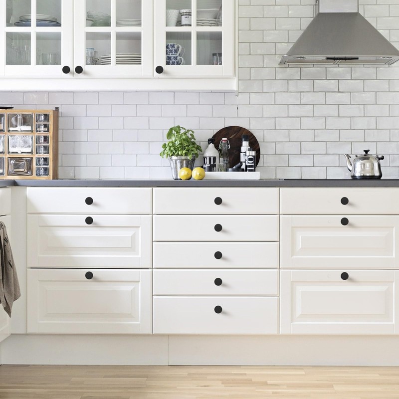 FAPUAL 6 Pack Matte Black Cabinet Knobs for Kitchen Cabinets