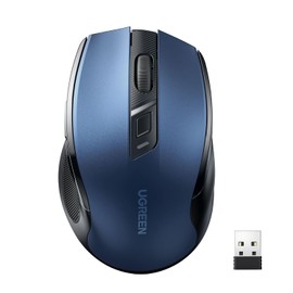 UGREEN Silencioso Mouse Inalámbrico 2.4 GHz con Receptor USB, 15M de Conexión, Ratón Ergonómico de 4000 dpi 6 Botones, Compatible con PC, Portátil, Macbook, Windows 11 10, macOS, Linux