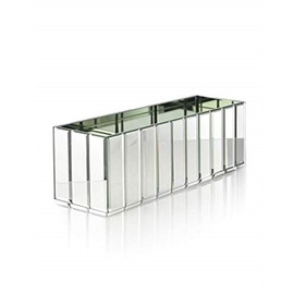 Serene Spaces Living Gatsby-Inspired Oblong Mirrored Vase – Luxe Beveled Glass Centerpiece for Weddings, Events & Home Decor – Rectangular Mirror Flower Vase – 15.75"L x 4.75"W x 4.75"H
