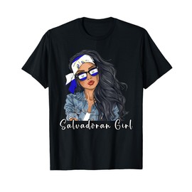 Salvadorena Woman Product Flag Uniform Girl El Salvador T-Shirt