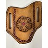 womens pancake knife sheath with hand tooled and hand painted