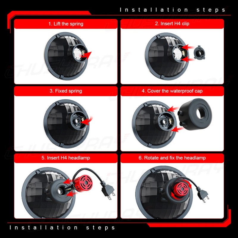 CHUSYYRAY 4PCS 5-3/4" 5.75" LED Headlights HI/LO Beam for Pontiac