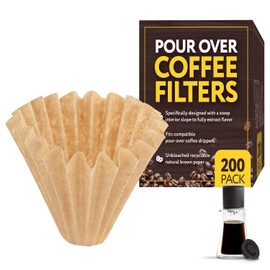 IMPRESA Stagg XF Pour Over Coffee Filter - Brown, 200-Pack & Disposable Pour Over Filters - Flat Bottom Papers for Coffee Maker - Compatible with Fellow Stagg XF