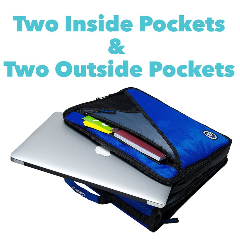 Case-it Universal Zipper Binder | 2-Inch O-Rings, 13-Inch Laptop/Tablet Padded