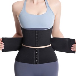 Allanve Corset, Waist Cincher, 3 Tier Strong Pressure, Instant 9 cm Tightening, Amazing Elasticity, Women's Waist Shaper, Adjustable Compression, Tummy Tightening, Lumbar Support, Breathable, Body