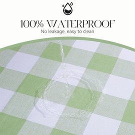 MOSAYT Rectangle Vinyl Tablecloth, 100% Waterproof Buffalo Gingham Plastic Table Cloth, Heavy Duty Wipeable Table Covers for Picnic, Outdoor, Camping - 54 x 78, Sage Green