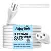 Adoreen 20 Ft Computer TV Replacement Power Cord White, Low