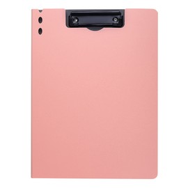 Foldable Clipboard Folder, Folding Clipboards with Pen Holder & Cover, Standard A4 Letter Size Clip Board, 12.5 x 9.2 Inch Plastic Clipboard Folio for Nursing School Office (Pink)