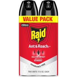 Raid® Ant & Roach Killer 26, Fragrance-Free Bug Spray, 17.5 fl. oz. 2 count. New
