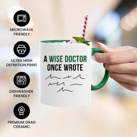 Acen Merchandise mit Aufschrift A Wise Doctor Once Wrotte, Vatertagstasse und Geschenkbox, Geschenk von Tochter oder Sohn MUG1835 Weiß