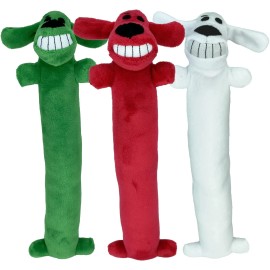 MULTIPET PLUSH LOOFA DOG TOY STUFFING SQUEAKER CHOOSE A COLOR - Red