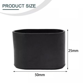 16 Pcs Oval Plastic Covers, Black Tube End Caps, 25mm x 50mm Anti-slip Cover for Furniture Chair Desk Leg Tables Foot, Pipe