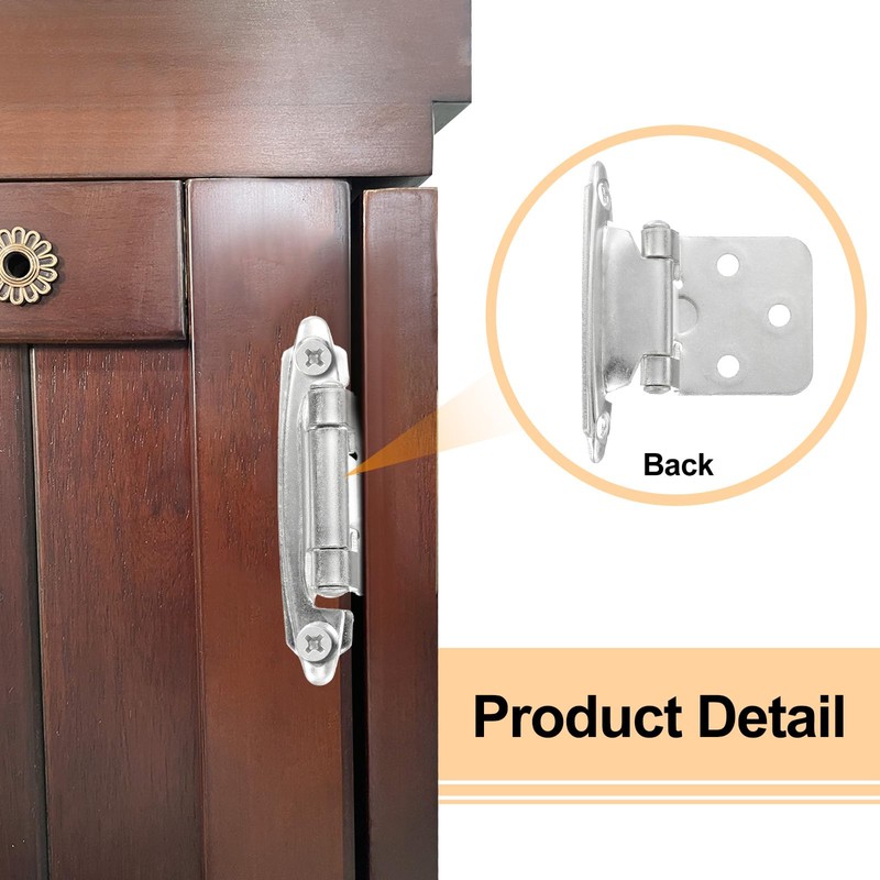 sourcing map 1/2 Inch Overlay Cabinet Hinges, 6 Pcs Self