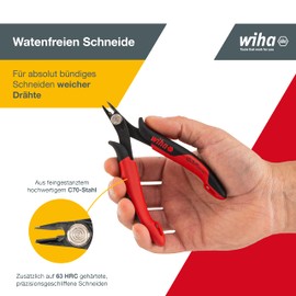 Wiha 26813 Z40112803 Electronic Side Cutters with Wire Retention Clip