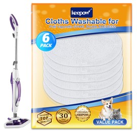 KEEPOW Washable Microfiber Cleaning Pads for Polti Vaporetto Steam Mops, 6 Pack, Compatible with SV400, SV420, SV440 Models