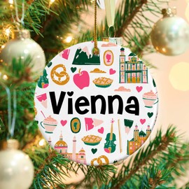 Lotacy Vienna Symbols Colorful Christmas Ornament, Vienna Home Decor, Vienna Gifts and Souvenirs for Men and Women