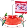 iBorn Hummingbird Feeders for Outdoors Hanging,Bee Proof Hummingbird Feeder with