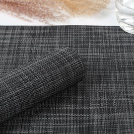 Myir JUN Table Runner, Modern Table Runner, Washable Table Runner, Outdoor Heat-Insulated PVC for Homes, Restaurants, Hotels, 30 x 140 cm (Dark Grey)