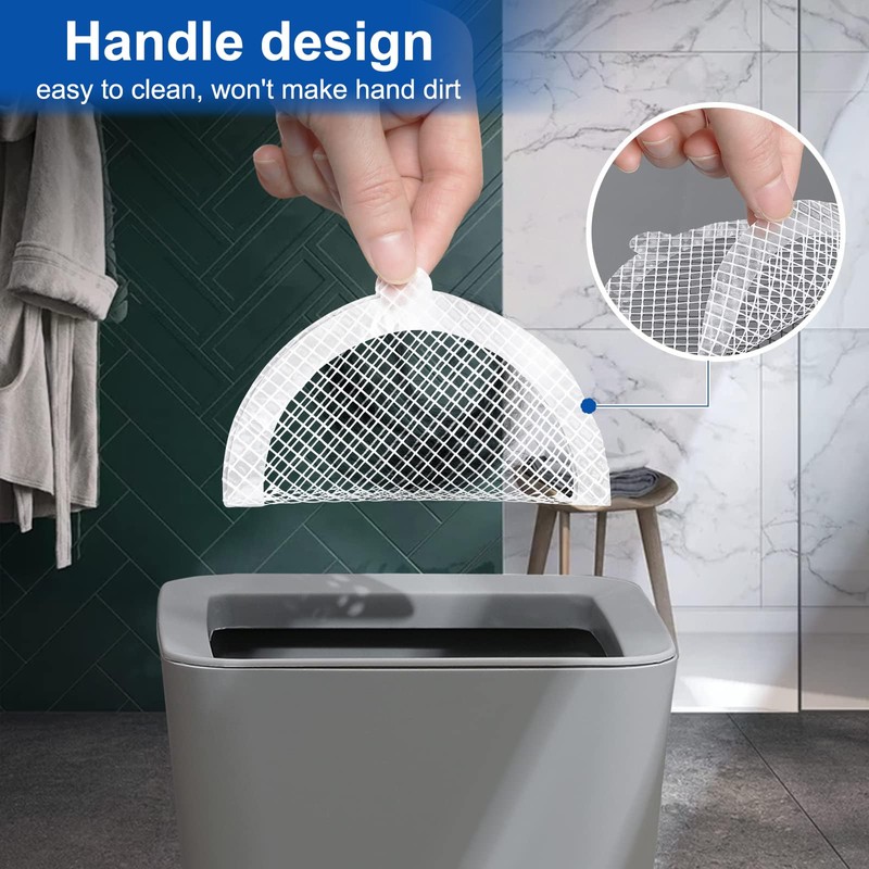 Disposable Shower Drain Hair Catcher Mesh Stickers, 30 Pack, Round