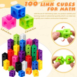 Jenaai 100 Pcs Linking Cubes Plastic Math Cubes Manipulative Counting Blocks STEM Snap Blocks Connecting and Counting for Early Math and Construction, Homeschool Preschool Supplies(Lovely)