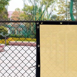 i COVER 5x50ft Fence Privacy Screen, Heavy Duty Privacy Fence Screen, Outdoor Shade Cloth Mesh Barrier, Cable Zip Ties Included, Sand