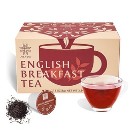 Johou English Breakfast Black Tea Pod, Specially Ground Taiwan Tea Full-Flavor, Compatible with All K-Cup Brewers & Keurig 2.0, 24 pods