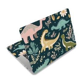 PLIGREAT Cartoon Dinosaur Laptop Skin Stickers, Reusable Netbook Skin Sticker Vinyl Decals for PC Notebook Laptops Keyboard Cover Universal 12" 13" 13.3" 14" 15" Waterproof Laptop Case Protector Film