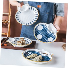 CIYODO 1pc Creative Shell Shaped Food Serving Plate Ceramic Sushi Plate for Desserts Fruits and Salads for Family Parties and Restaurants Easy to Clean and High End Design