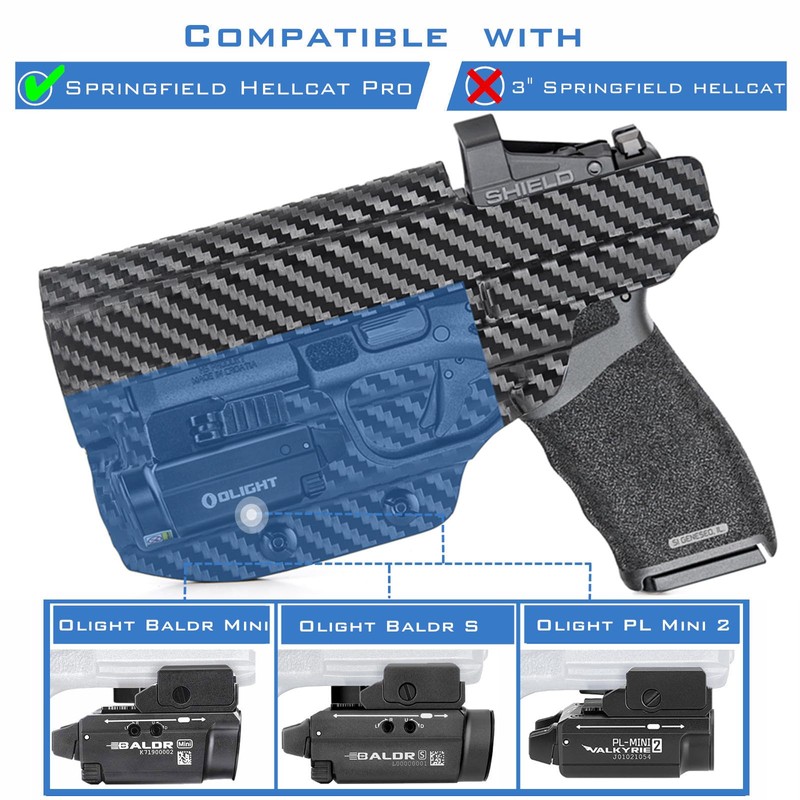 Hellcat Pro Holster, Compatible with 9mm Springfield Hellcat Pro with