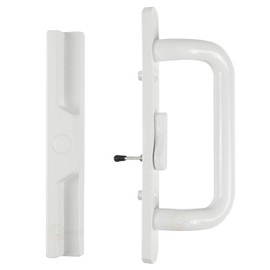 Easy Fix Hardware Handle Set for Sliding Glass Patio Doors | Door Handle Replacement for Sliding Glass Door Repair, Right-Handed Orientation, No Mortise Lock | Offset Latch (White)