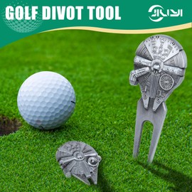 JIUYIBC Golf Divot Tool with Golf Ball Marker Set, Funny Golf Accessories, Golf Gifts for Men, Gift Wrapping.