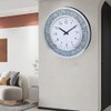 CUYOU Mirrored Large Wall Clock for Wall Decoration Silver Glass