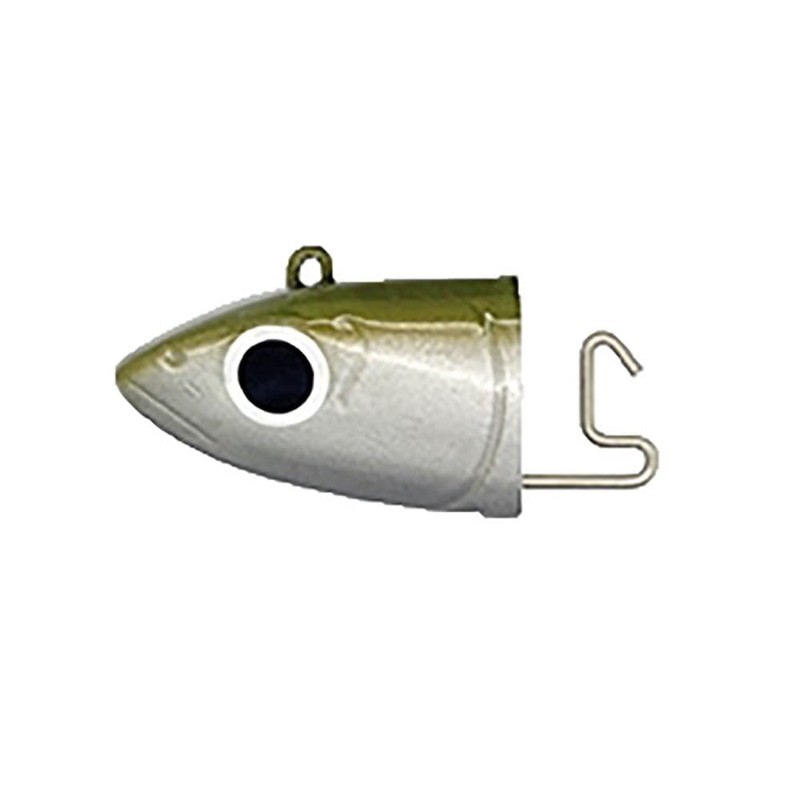 Fiiish Black Minnow 2 Fishing Jig Heads - Kaki/Silver, 10