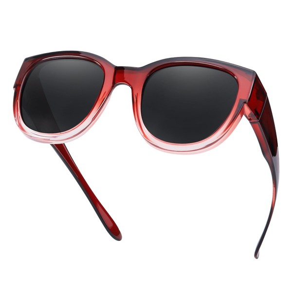 TJUTR Polarized Fit Over Glasses Sunglasses for Women Men, Trendy