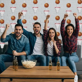 Juego de decoración de guirnalda de baloncesto para fiestas, 4 pies, 8 piezas, telón de fondo deportivo