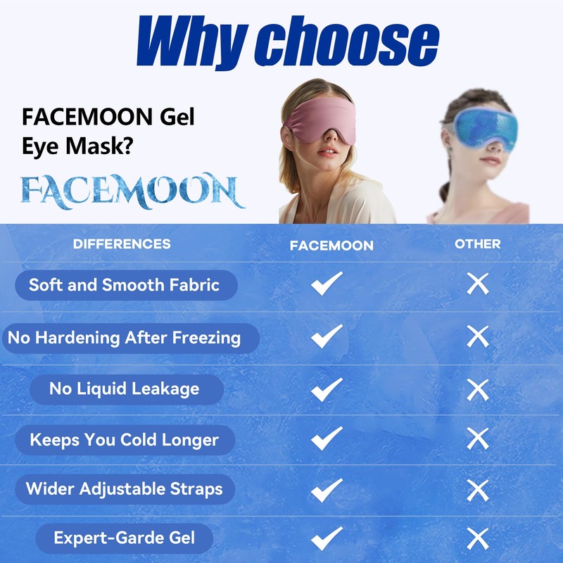 Sleep Mask for Women Men with Cooling Gel, Pink