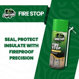 SPRAYMAN Fire Stop Spray Foam - (12x12oz) Orange Fire Block Spray Foam, Fire Rated Polyurethane Spray Foam for Gap Filling, Sealing on Windows & Doors, Walls, Joints & Pipes, Straw Use - 12 Pack