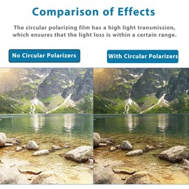 Circular Polarizers Film 11.8x7.8 inches Circularly Polarized Filter polarizing Sheets for Photography, Educational Physics Experiments,2 Pack