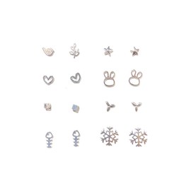 6 Pairs Sterling Silver Stud Earrings Set For Women S925 Silver Hypoallergenic Stud Earrings Small Stud Earring Set Pearl Butterfly Clover Rabbit Heart Earrings For Girls