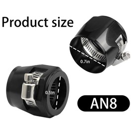 LKAHG Car Hose Finisher Clamp, 2PCS 8AN Aluminum Vehicle Hose Pipe Clamps with Screw Band, Automotive Hose Connectors Accessories, Universal for 1/2 Diesel Gas and Fuel Hose Pipe