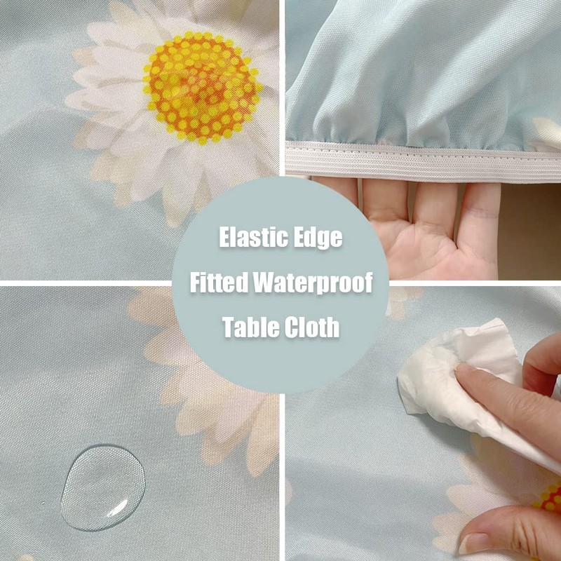 LKEZYOEL Wipeable Tablecloth Elastic Suit for 28"x28" Square Folding Table