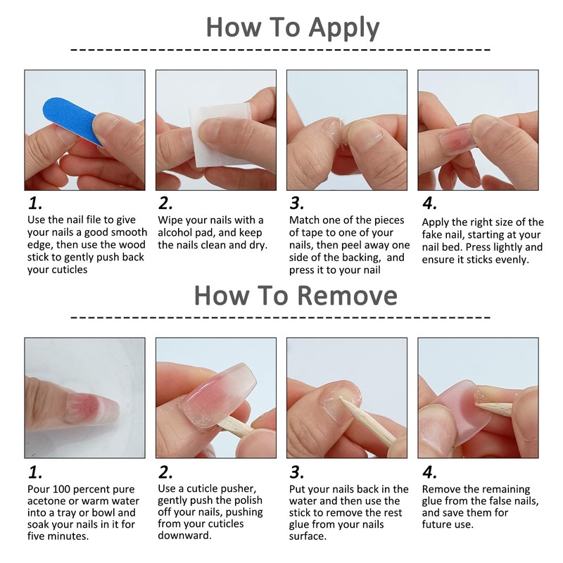 TENPAL Grey Pink Nails,Acrylic French Tip Press on Nails Medium,Soft