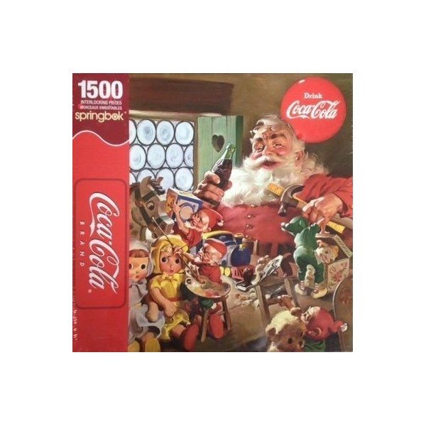 Springbok 1500 Piece Santa's Workshop Drink Coca Cola Jigsaw Puzzle