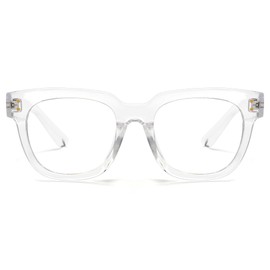 Cyxus Chuncky Square Blue Light Blocking Glasses for Women Men Tr90 Frame Anti Eye Strain 8187 Clear