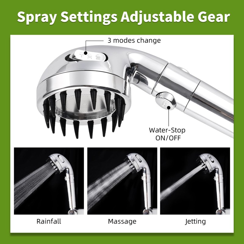 Hygie Rinse Handheld Dog Shower Attachment with Massage Head for